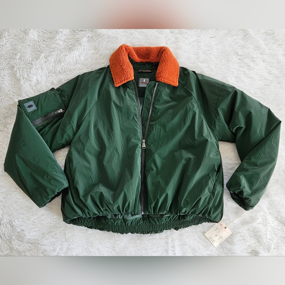 Free People Outpost Bomber Jacket Lush Pine Combo - Picture 3 of 16